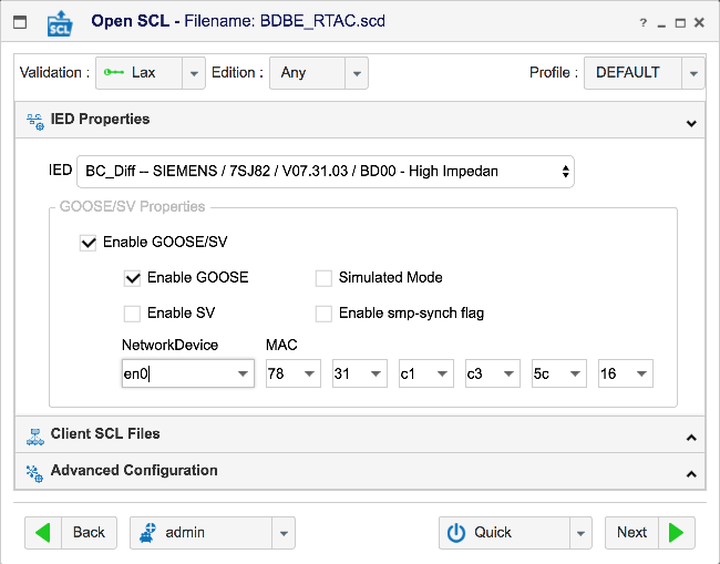 OpenSCL Advanced Config